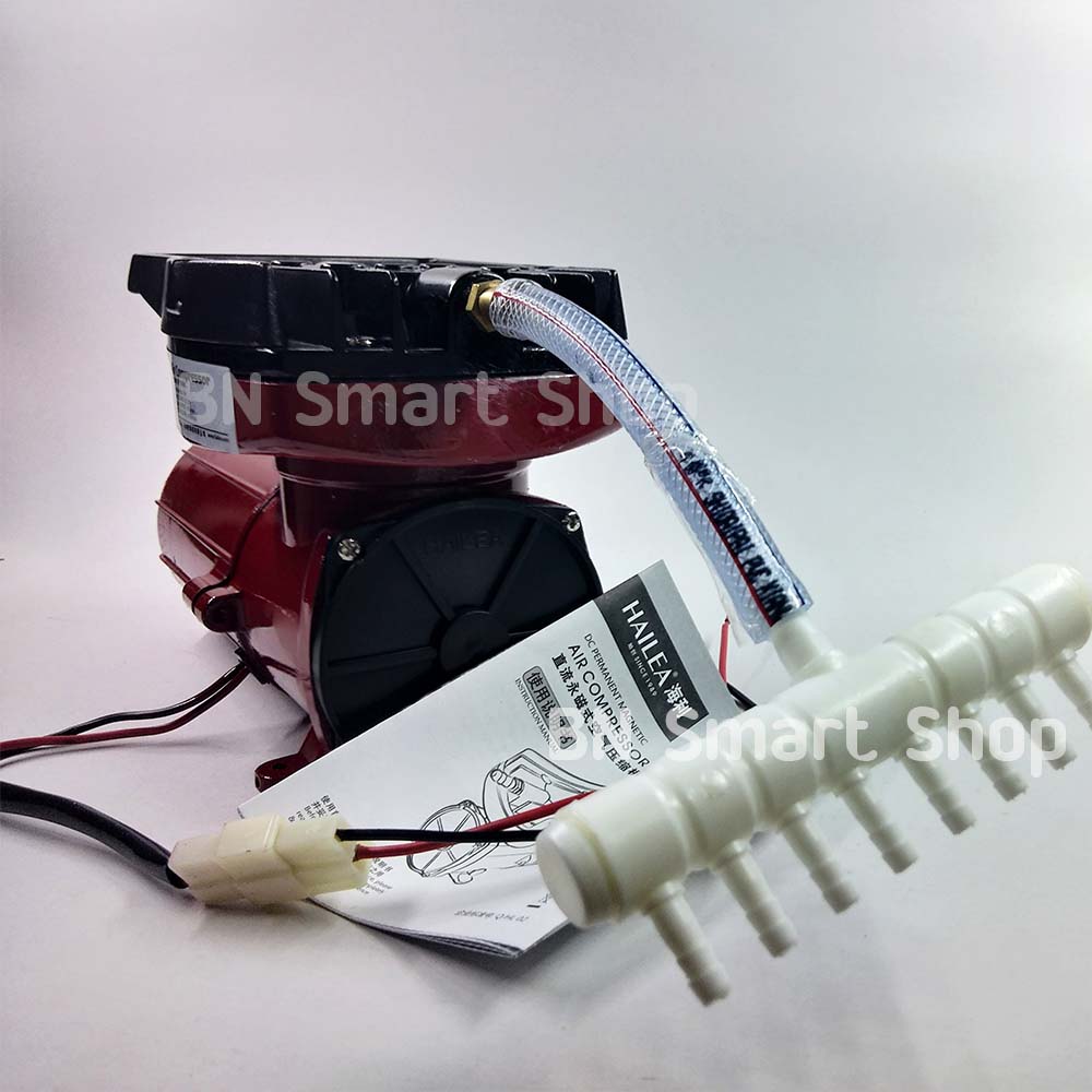 ปั้มลมต่อกับแบตเตอรี่รถ ไฟตรง DC 12 โวลท์ HAILEA ACO-006 กำลังไฟ 75 วัตต์ แถมฟรีสายยางและหัวทรายพร้อมใช้งาน