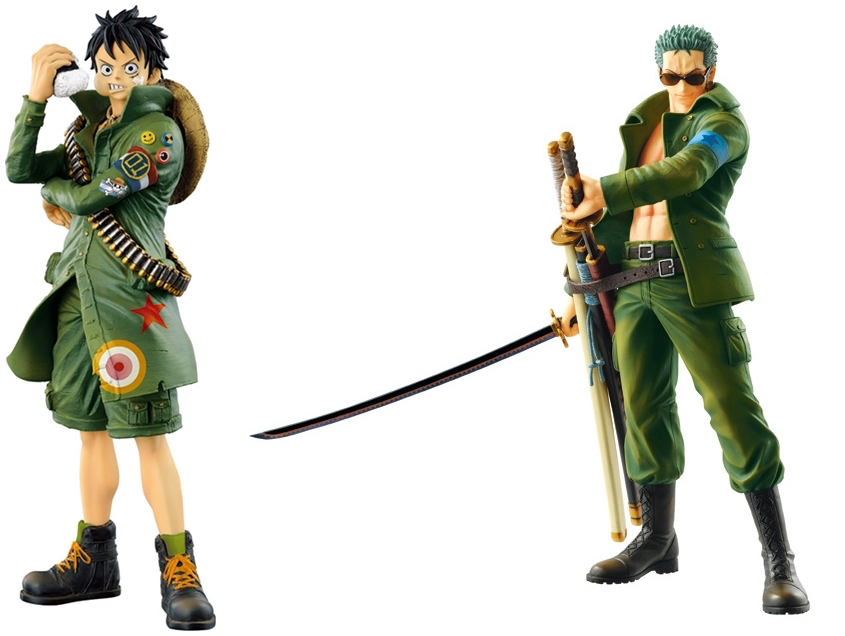 Luffy & Zoro Military Style ของแท้ JP แมวทอง - Ichiban Kuji Banpresto [โมเดลวันพีช] (2 ตัว)