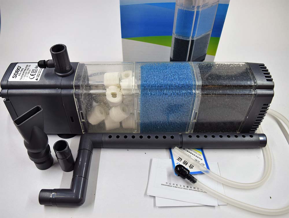 ปั้มน้ำพร้อมกรองภายในตู้ปลา SOBO FH-1903 วัสดุกรอง 3 ชั้น ปรับเปลี่ยนได้ตามชอบ
