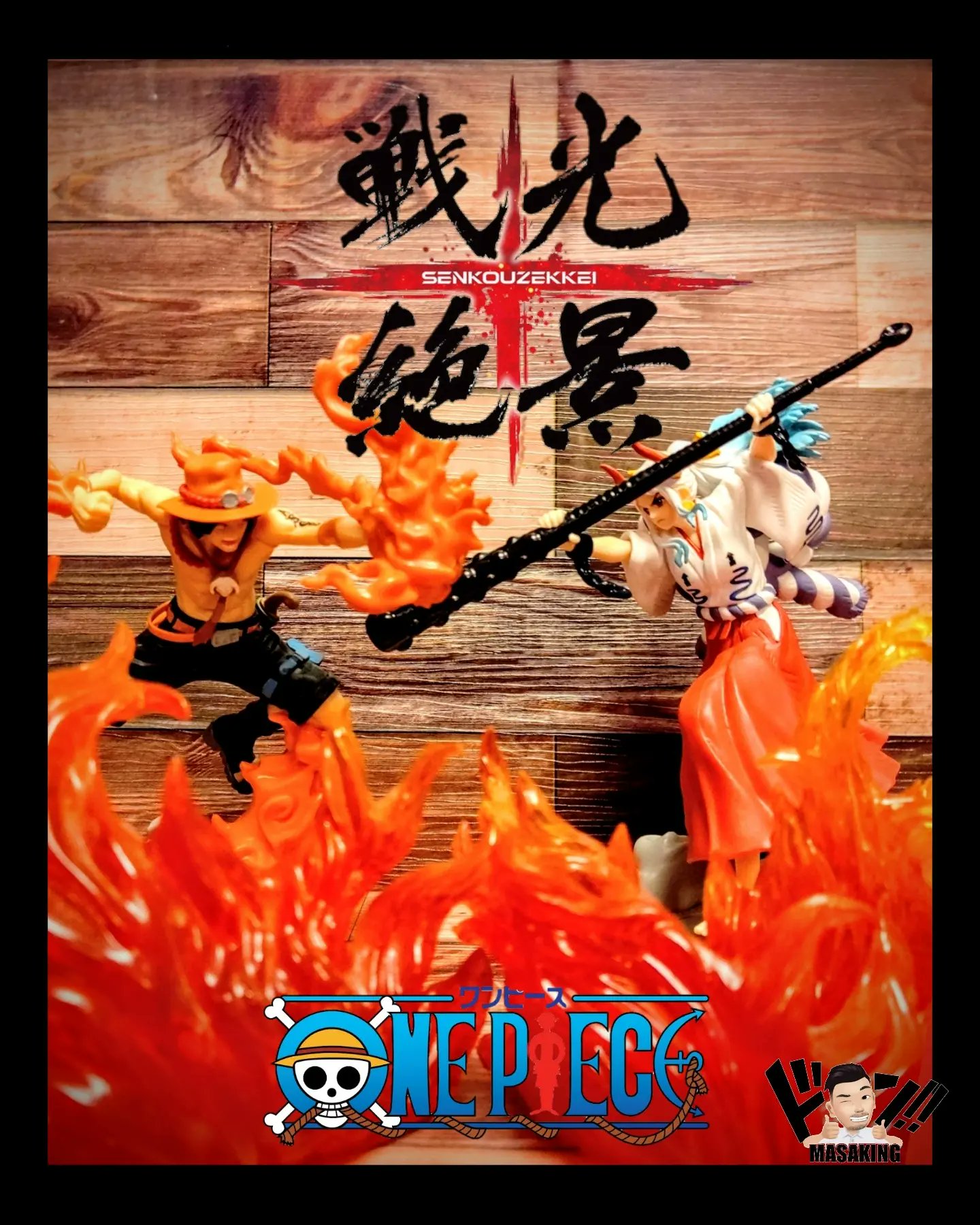 Yamato VS Ace ของแท้ JP แมวทอง - Senkouzekkei Banpresto [โมเดลวันพีช] (2 ตัว)