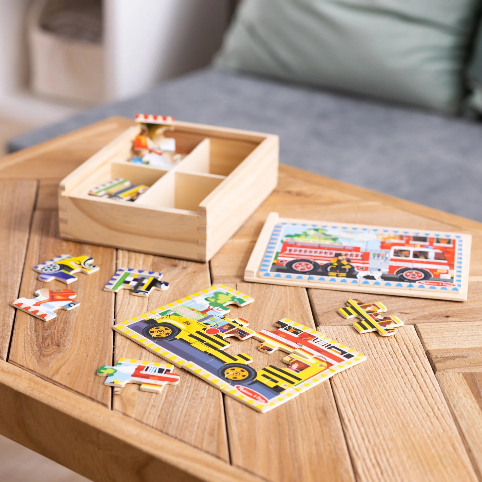 จิ๊กซอไม้12ชิ้นx4ลาย รุ่นยานพาหนะ ,Wooden Jigsaw Puzzles in a Box Vehicles, ของเล่นเสริมพัฒนาการ, ของเล่นเด็ก,สื่อการสอน,อนุบาล,พร้อมส่ง