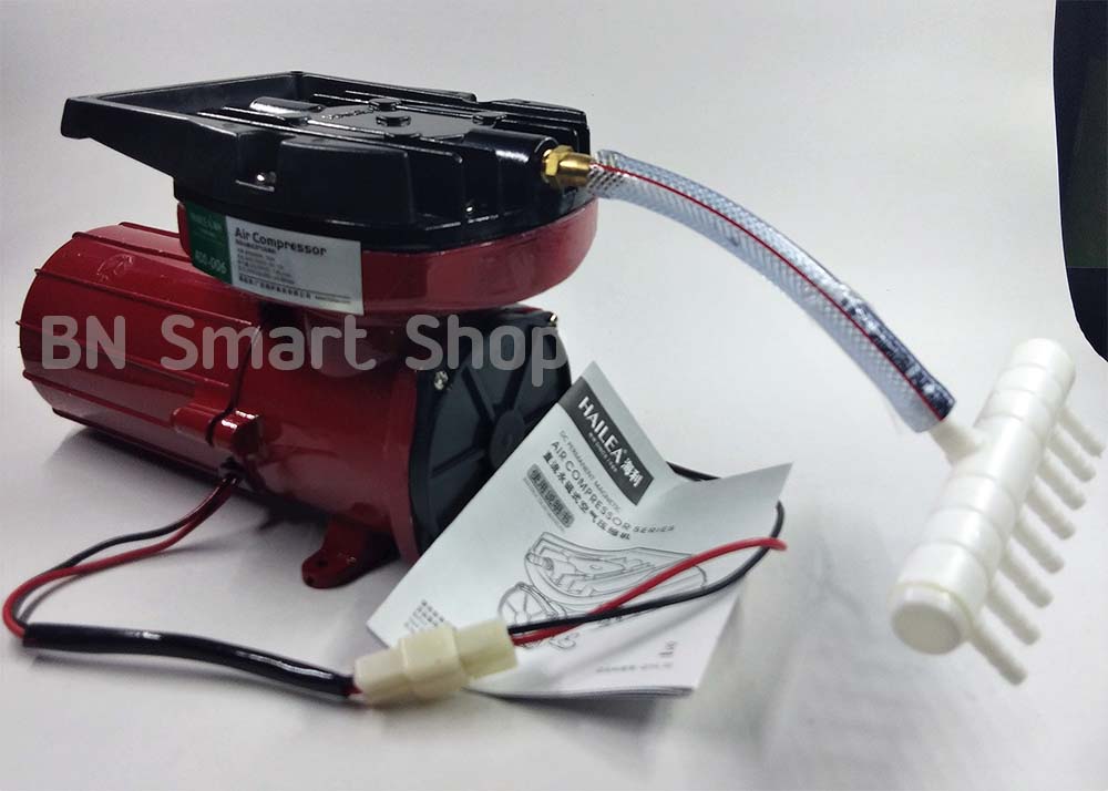 ปั้มลมต่อกับแบตเตอรี่รถ ไฟตรง DC 12 โวลท์ HAILEA ACO-006 กำลังไฟ 75 วัตต์ แถมฟรีสายยางและหัวทรายพร้อมใช้งาน