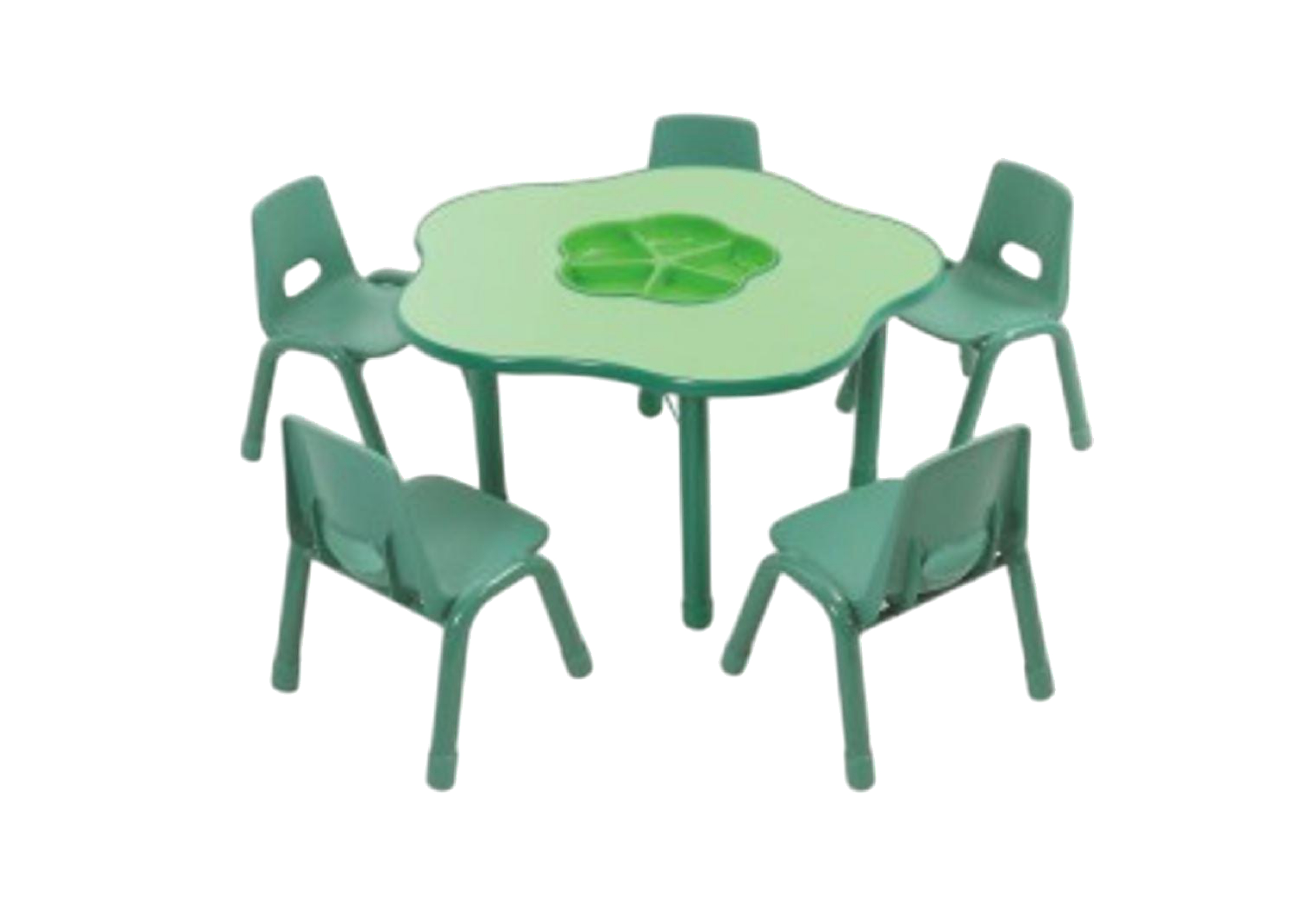 ชุดโต๊ะดอกไม้ พร้อมเก้าอี้ 5 ที่นั่ง โต๊ะเก้าอี้นักเรียน,โต๊ะเด็ก,เก้าอี้เด็ก,อนุบาล-ประถม,โต๊ะกิจกรรม,โต๊ะพลาสติกขาเหล็ก,โต๊ะเขียนหนังสือเด็ก สั่งนำเข้า ขนาดโต๊ะ 60x100x48-56 ซม.