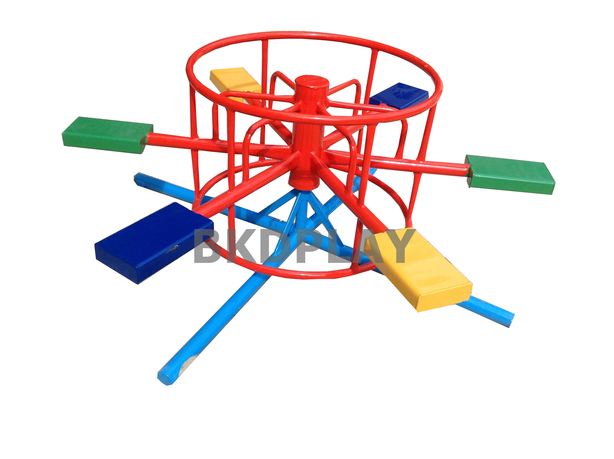 กระดานหมุน 6 ที่, เครื่องเล่นสนามกลางแจ้ง , เครื่องเล่นสนามแบบเหล็ก, ม้าหมุน, OutdoorPlayground, ราคาโรงงาน ขนาด 100x100x80 ซม.