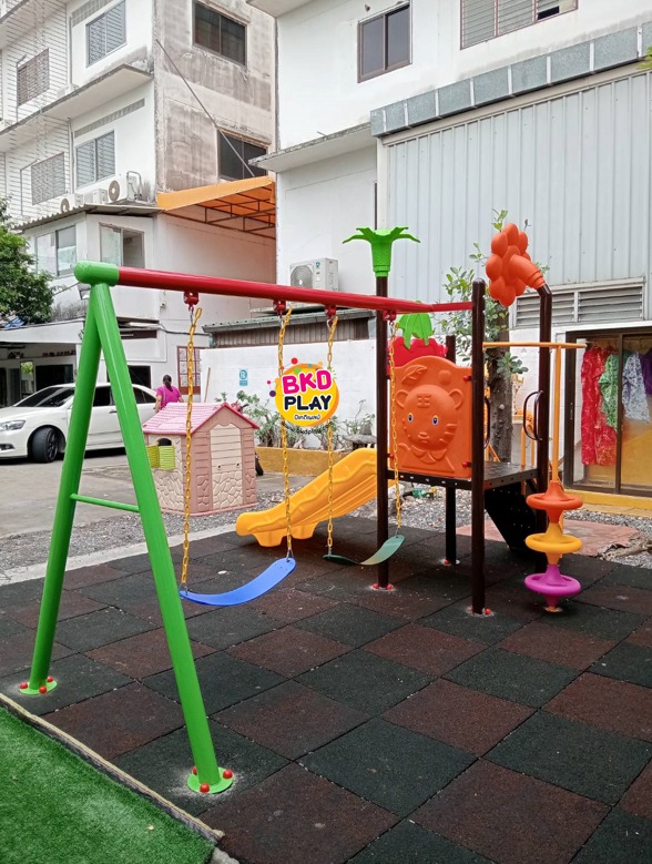 ส่งฟรีทั่วไทย เครื่องเล่นสนาม กลางแจ้ง ชุดสวนต้นไม้พร้อมชิงช้า สไลเดอร์, กระดานลื่น, ของเล่น,ครุภัณฑ์สนามเด็กเล่น, สพฐ,โครงการโรงเรียนประชารัฐ