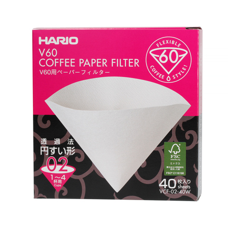 Hario V60 Paper Filter 02 W 40 sheets - VCF-02-40W
