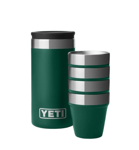 Shot Glasses & Case Black Forest Green