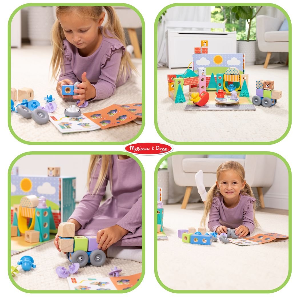 Blockables Town Play Set บล๊อกไม้ ตัวต่อ ชิ้นใหญ่ สร้างเมือง 73 ชิ้น ของเล่น STEM พกพาง่าย ของเล่นเสริมพัฒนาการเด็ก เสริมทักษะการเรียนรู้ สื่อการสอนอนุบาล พร้อมส่ง