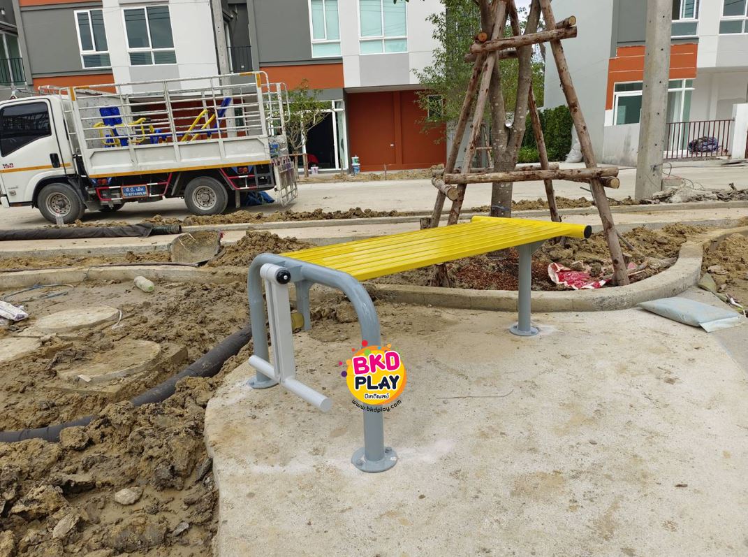 เครื่องออกกำลังกาย กลางแจ้ง ชุดอุปกรณ์ บริหารขา เข่า ลานกีฬา อเนกประสงค์ สนามกีฬา ขนาด 80 x 130 x 55 ซม.