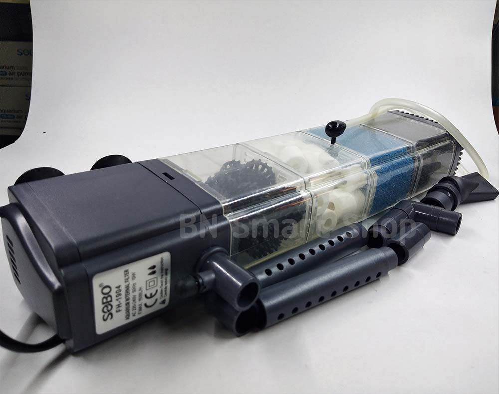 ปั้มน้ำพร้อมกรองภายในตู้ปลา SOBO FH-1904 วัสดุกรอง 4 ชั้น ปรับเปลี่ยนได้ตามชอบ