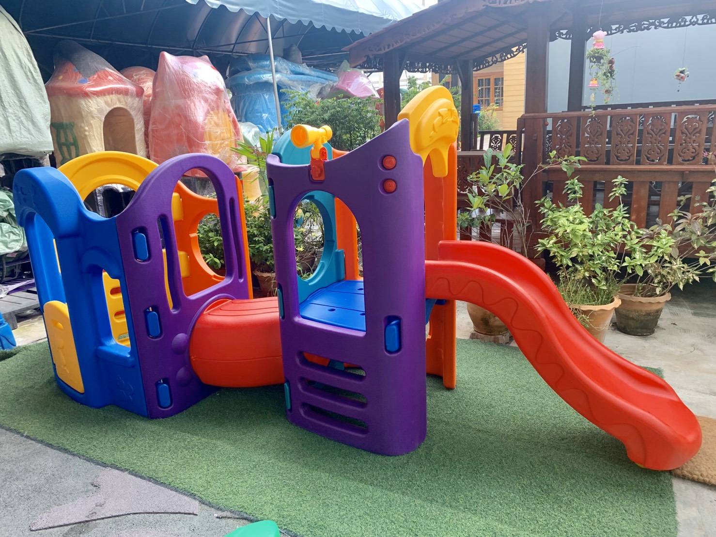 ปราสาทเจ้าหญิงเจ้าชาย ผจญภัยกระดานลื่น ,สไลเดอร์เด็ก กระดานลื่น2ทาง ,พร้อมท่อลอด, ของเล่น,เครื่องเล่นสนามกลางแจ้ง เครื่องเล่นสนามในร่ม