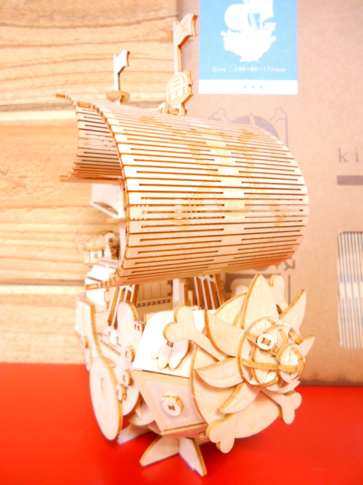 Thousand Sunny (แบบประกอบ) ของแท้ JP แมวทอง - Wooden Art ki-gu-mi [โมเดลเรือวันพีช]