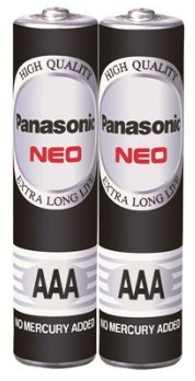 ถ่านไฟฉาย [PANASONIC] AAA Neo R03NT/2SL สีดำ (2ก้อน/แพ็ค)