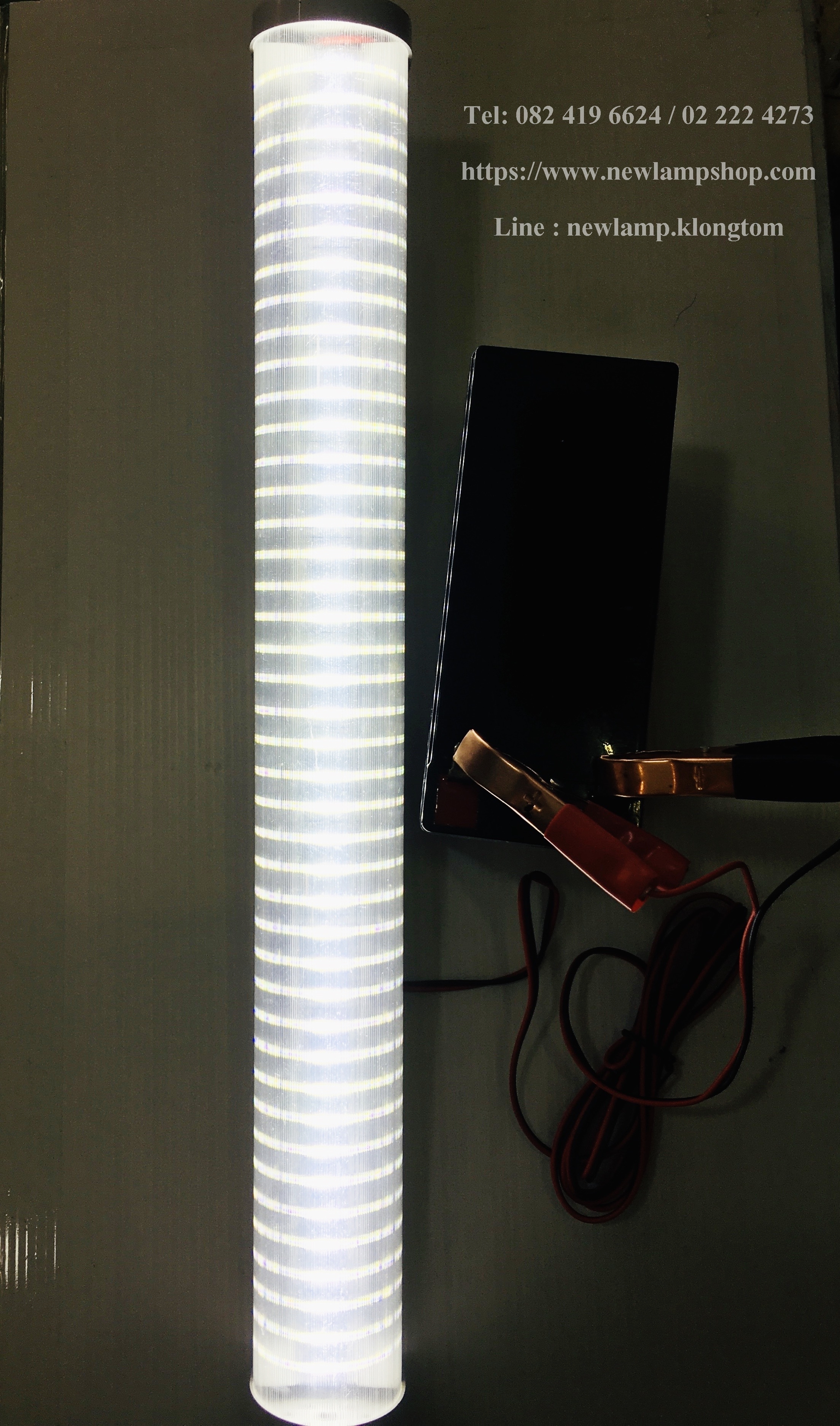 ไฟLED ท่อน 12 v 16w ยาว45 cm มีสายขาคีบแบตเตอรี่