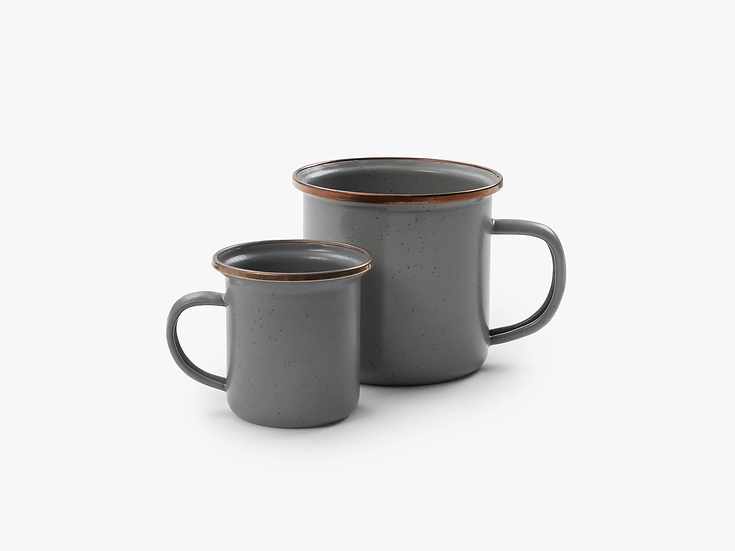 Barebones Enamel Espresso Cup Slate Gray Set of 2 CKW-375