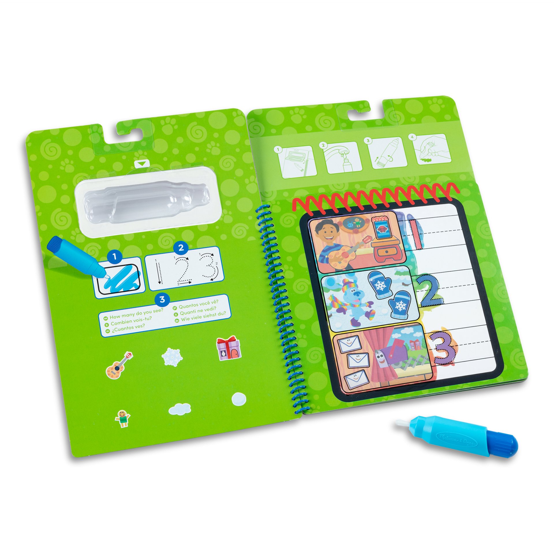 สมุดระบายสีด้วยน้ำ Blue's Clues ชุด A ของเล่นเสริมพัฒนาการเด็ก เสริมทักษะการเรียนรู้ สื่อการสอนอนุบาล พร้อมส่ง