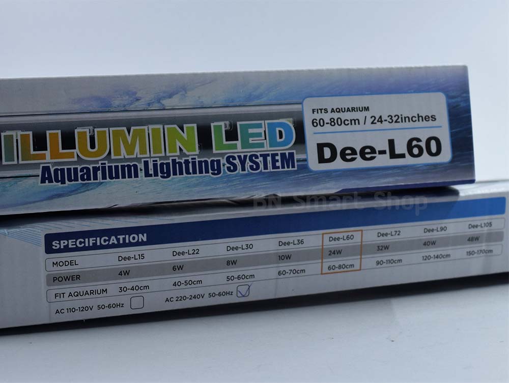 หลอดไฟ LED กันน้ำ ปรับไฟได้ 3 แบบ Deebow Dee-L60 กำลัง 24 วัตต์ ใช้กับตู้ขนาด 60-80 ซม. / 24-32 นิ้ว