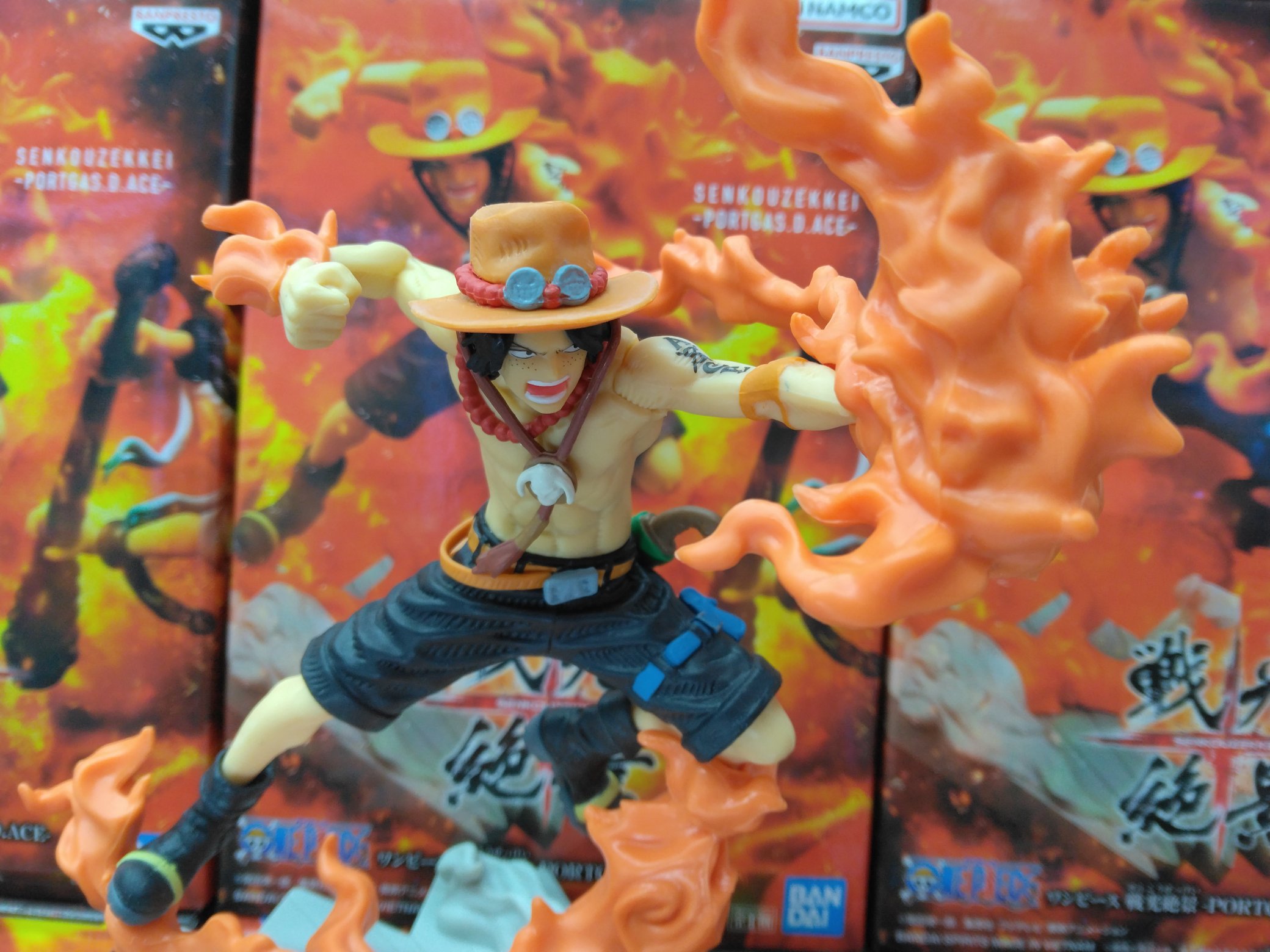 Yamato VS Ace ของแท้ JP แมวทอง - Senkouzekkei Banpresto [โมเดลวันพีช] (2 ตัว)