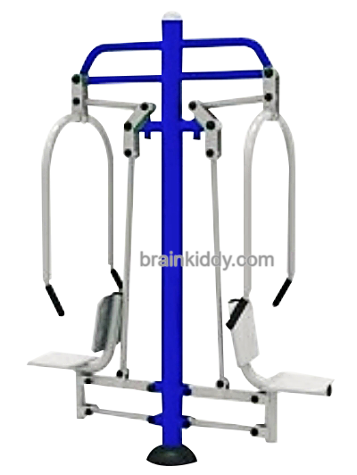 เครื่องออกกำลังกาย กลางแจ้ง ชุดอุปกรณ์ บริหารแขน หัวไหล่ หน้าอก แบบดันยกตัวคู่ ลานกีฬา อเนกประสงค์ สนามกีฬา ขนาด 75 x 175 x 220 ซม.