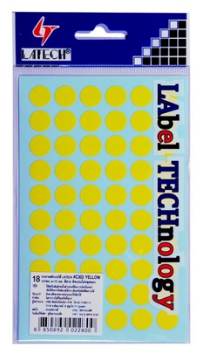 สติ๊กเกอร์กระดาษวงกลม [ลาเท็กซ์] C-303 12 มม. สีเหลือง