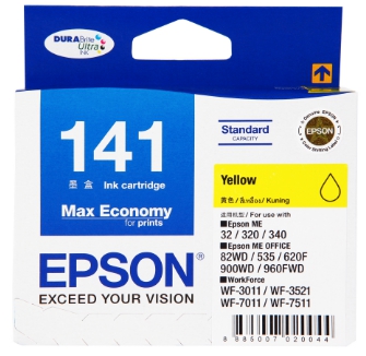 ตลับหมึกอิ้งค์เจ็ท [Epson] T141490 (T141) สีเหลือง