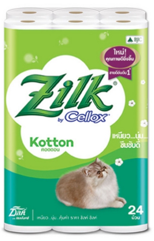 กระดาษชำระม้วนเล็ก [ZILK COTTON] (24ม้วน/แพ็ค)