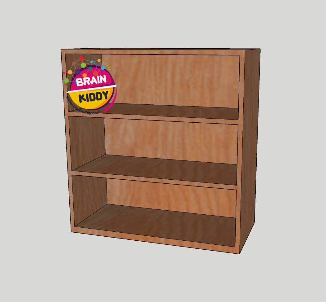 ชั้นวางสื่อ 3 ชั้น ,เฟอร์นิเจอร์เด็กสั่งทำตามสีและขนาดได้ ,ชั้นวางของไม้,ตู้ไม้, ชั้นวางของเด็ก, โรงเรียนอนุบาล, เนอร์สเซอรี่ ขนาด 39 x 83 x 87 ซม.