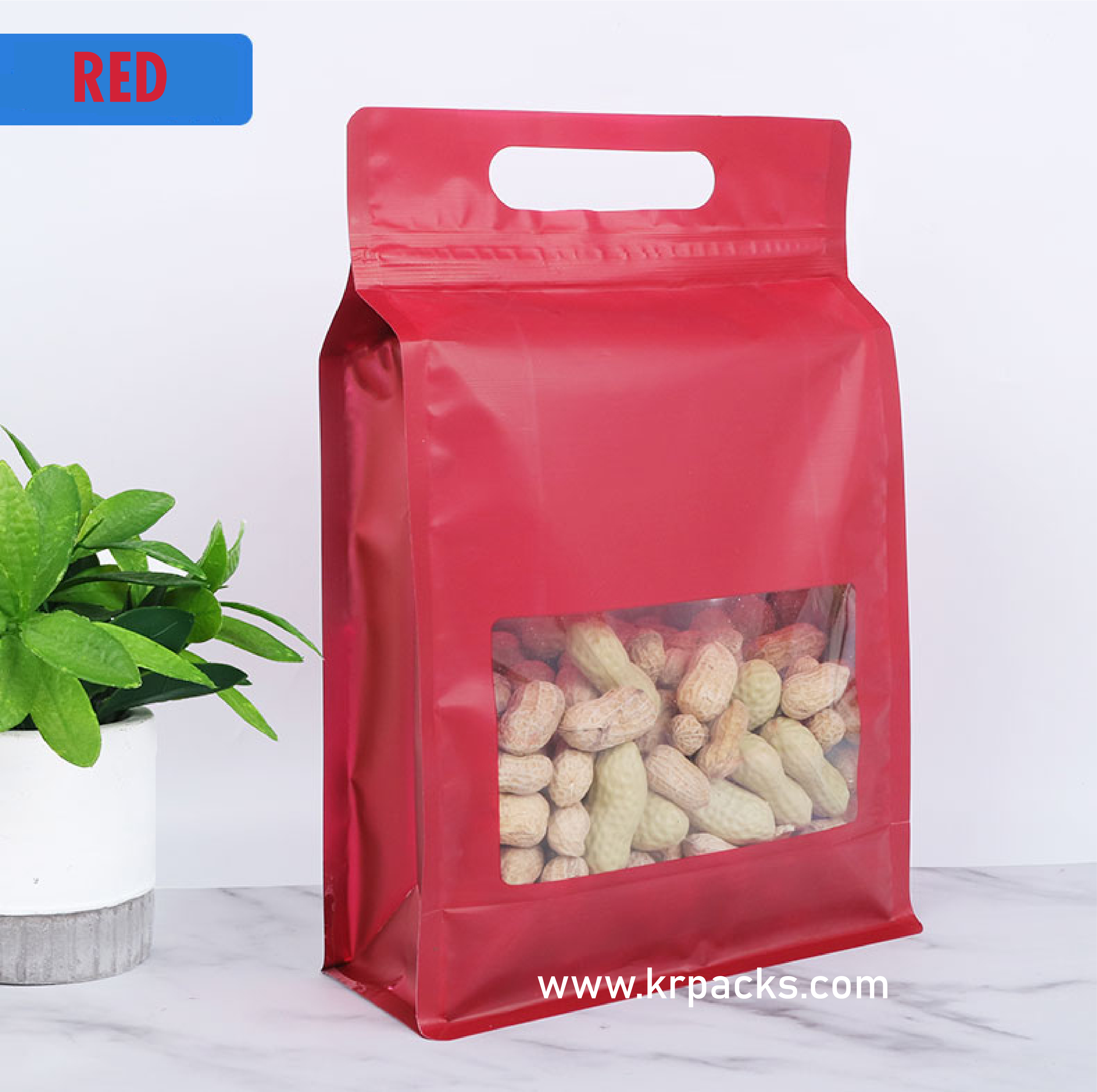 ถุงซิปขยายข้าง ก้นตั้ง เจาะหน้าต่าง ฟอยล์สี