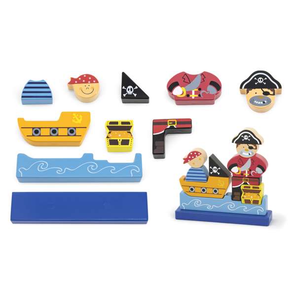 ชุดโจรสลัด บล็อกไม้แม่เหล็กปริศนา สื่อการสอนอนุบาล,ปฐมวัย,ของเล่นเสริมพัฒนาการ, ของเล่นเสริมทักษะ
