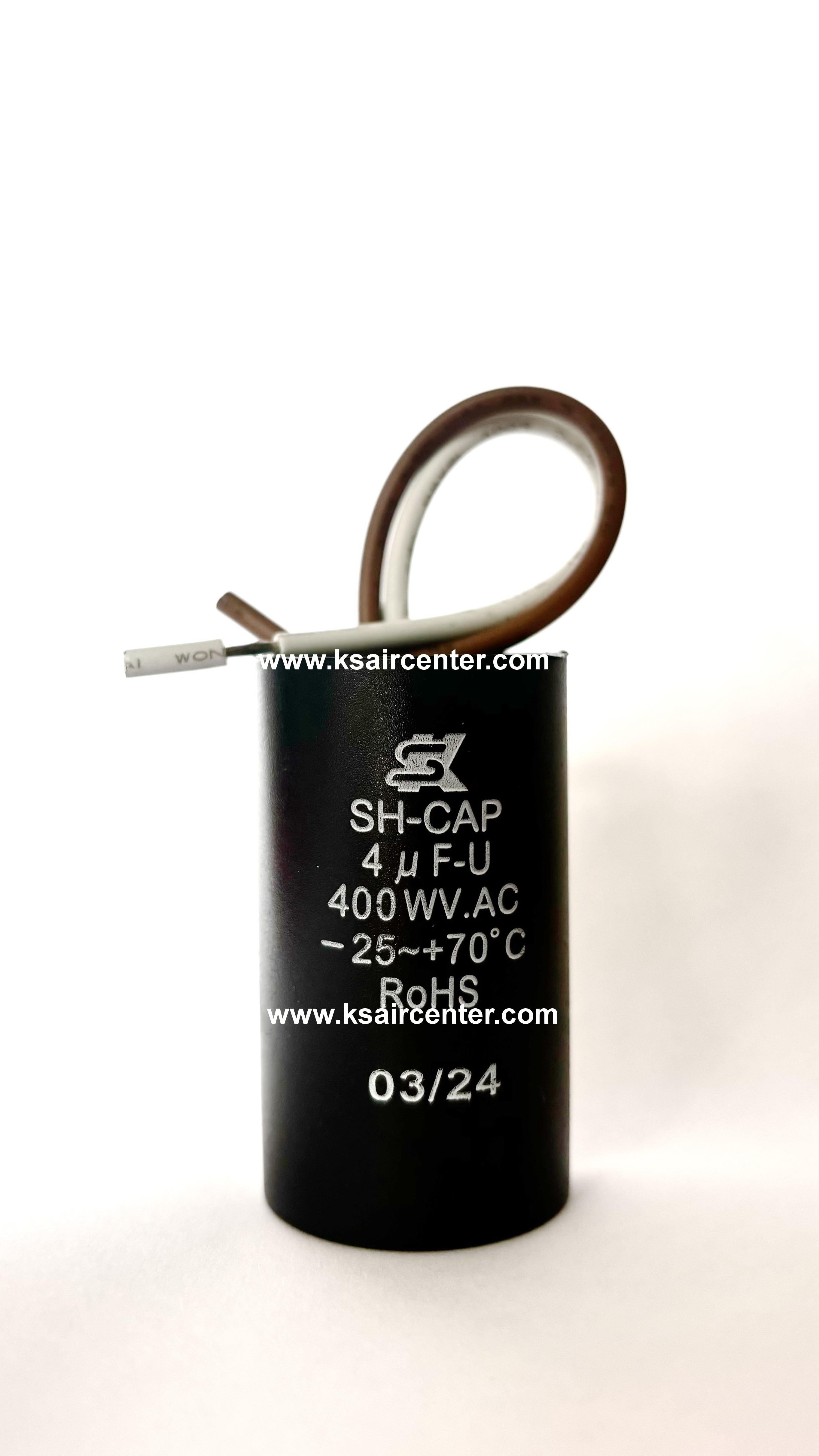 แคปพัดลม แบบกลม SK (ทรงกระบอก) ขนาด 4 MFD (รหัสสินค้า 013187)