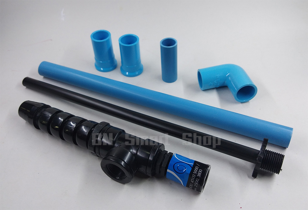 ท่อต่อ หัวเจท ท่อเจท สวิงเกอร์ ขนาด 4 หุน หรือ 1/2 นิ้ว และอุปกรณ์พร้อมต่อใช้งาน