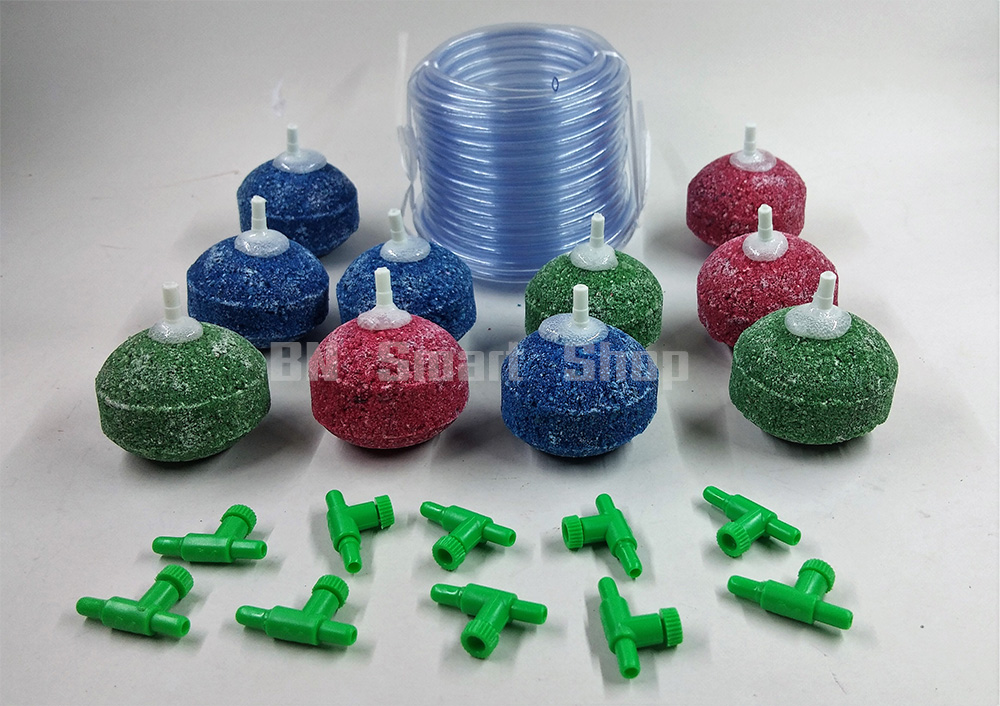 ชุด DIY หัวทรายเบอร์2 จำนวน 10 หัว สายยาง 5 มม. 10 เมตร และวาวส์ปรับลม 10 ตัว