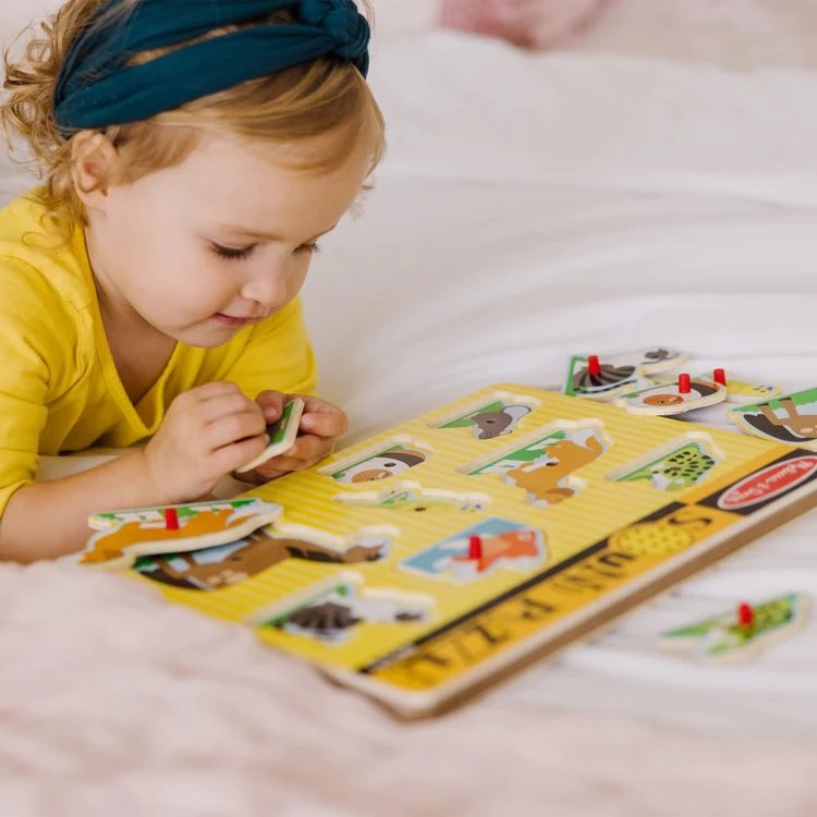 จิ๊กซอว์เด็ก มีเสียง มีหมุดจับ รุ่นสัตว์เลี้ยง,Melissa & Doug Sound Puzzle Pet , ของเล่นเสริมพัฒนาการ, ของเล่นเด็ก,สื่อการสอน,พร้อมส่ง