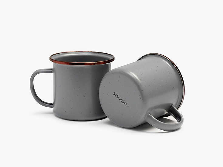 Barebones Enamel Cup Slate Gray Set of 2 CKW-356