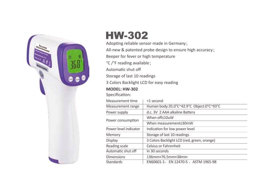 เครื่องวัดไข้ Thermometer infrared