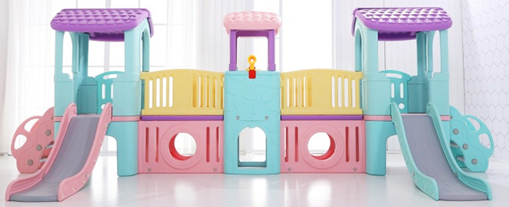 บ้านสไลเดอร์ ,บ้านน้อย 3 ป้อม พร้อมบันไดรถ (สีหวาน) ,บ้านเด็กเล่น,บ้านเจ้าหญิง,ของเล่นเด็ก,พร้อมส่ง, ราคาโรงงาน