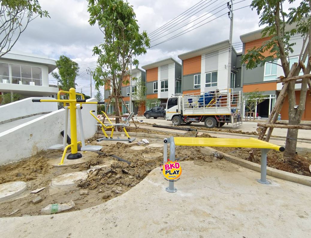 เครื่องออกกำลังกาย กลางแจ้ง ชุดอุปกรณ์ บริหารขา เข่า ลานกีฬา อเนกประสงค์ สนามกีฬา ขนาด 80 x 130 x 55 ซม.