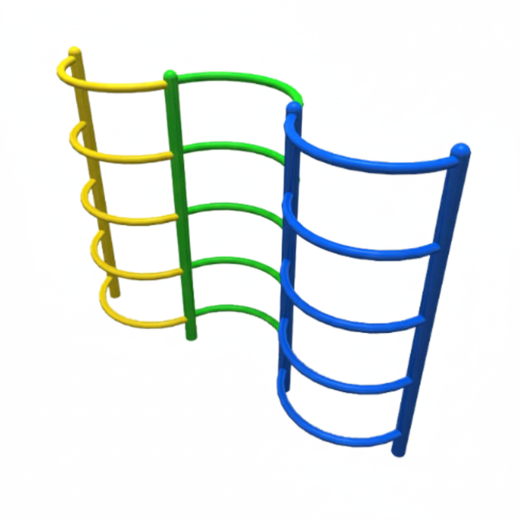 เครื่องเล่นสนาม กลางแจ้ง เหล็ก ,บาร์โหน ตั้งพื้น ,ปีนป่าย, บาร์ปีนป่าย 3 แถวของเล่น สั่งทำ 10-20 วัน ขนาด50x180x200 ซม.