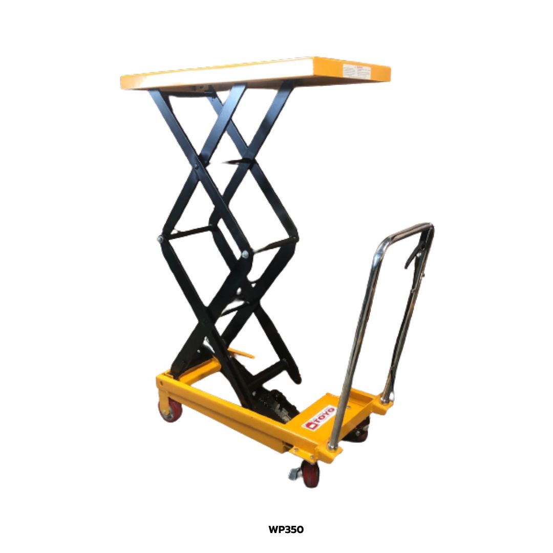 350 กก. ยกสูงสุด 1300 มม. รถเข็นยกซี่กรรไกร Scissor Lift Trolley TOYO Capacity 350 KG. Lift Height 1300 mm.