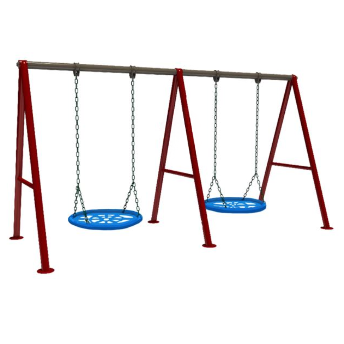 ชิงช้ากระเช้าคู่ที่นั่งพลาสติก ที่นั่ง2ที่ เครื่อเล่นสนามเหล็ก เครื่องเล่นสนามกลางแจ้ง ของเล่น สั่งผลิต10-20 วัน ขนาด150x 340x200 ซม.