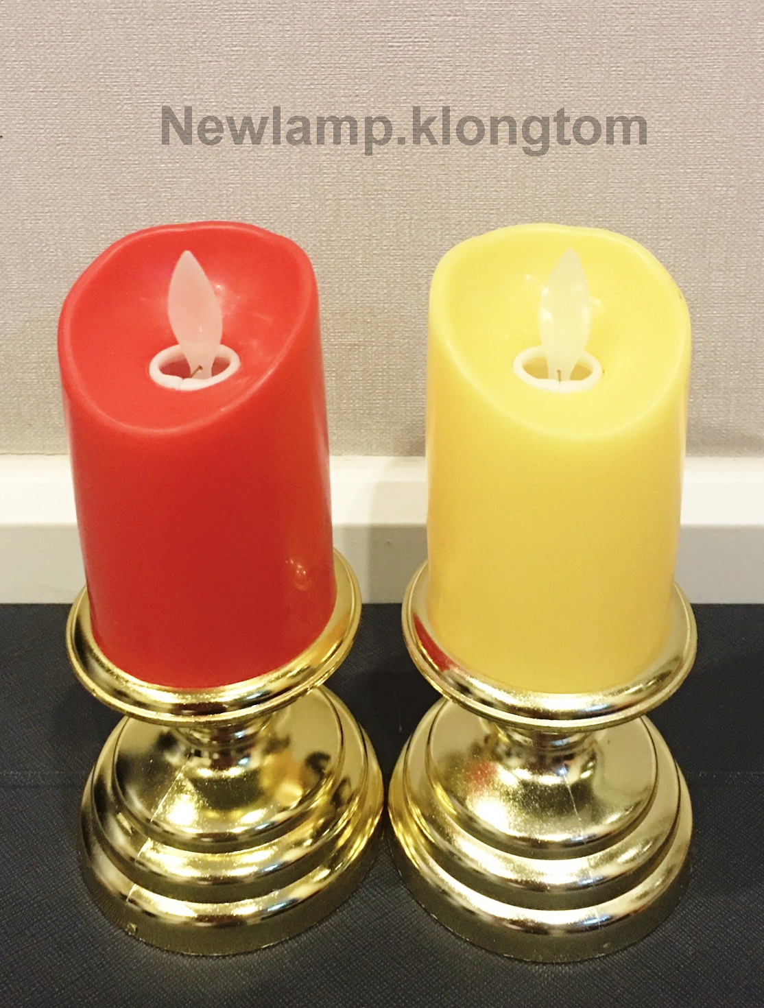 เชิงเทียนใส่ถ่าน สูง 6" เส้นผ่าศูนย์กลาง 2“ มีสีแดง เหลือง ขาว