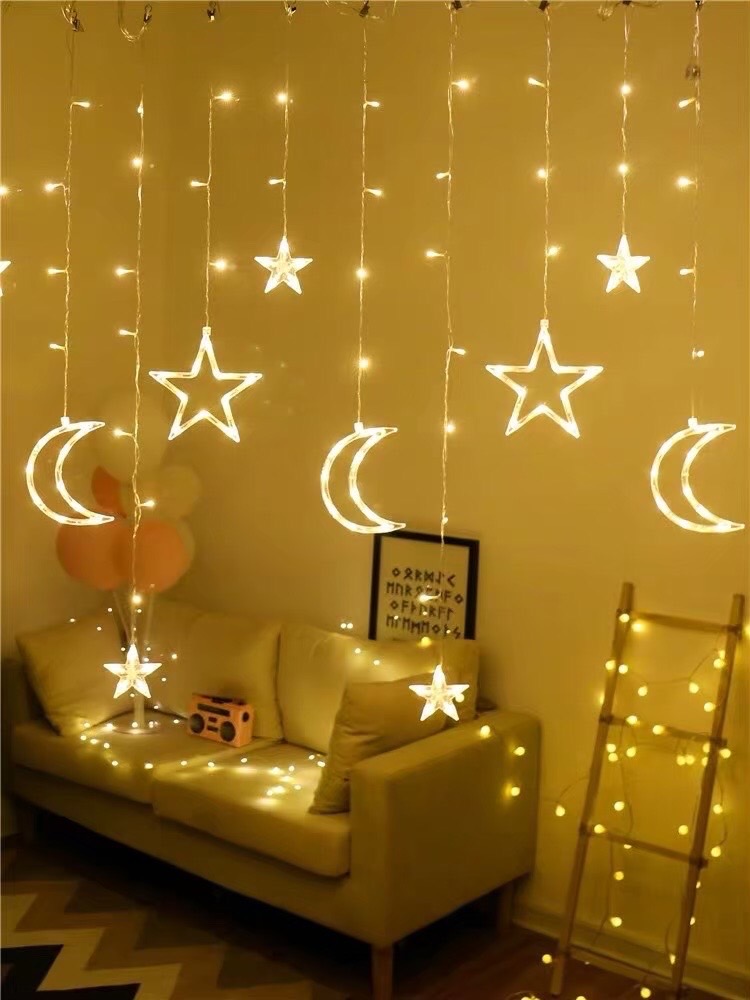 ไฟประดับม่าน รูปดาว+พระจันทร์ 138 หัว