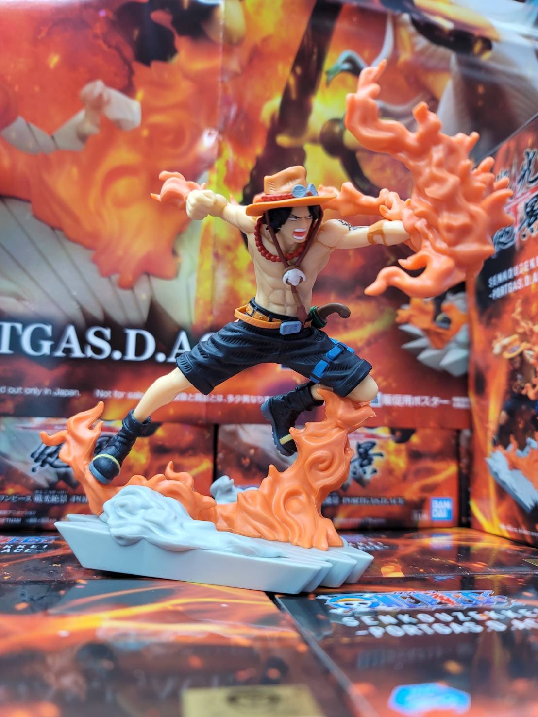 Yamato VS Ace ของแท้ JP แมวทอง - Senkouzekkei Banpresto [โมเดลวันพีช] (2 ตัว)