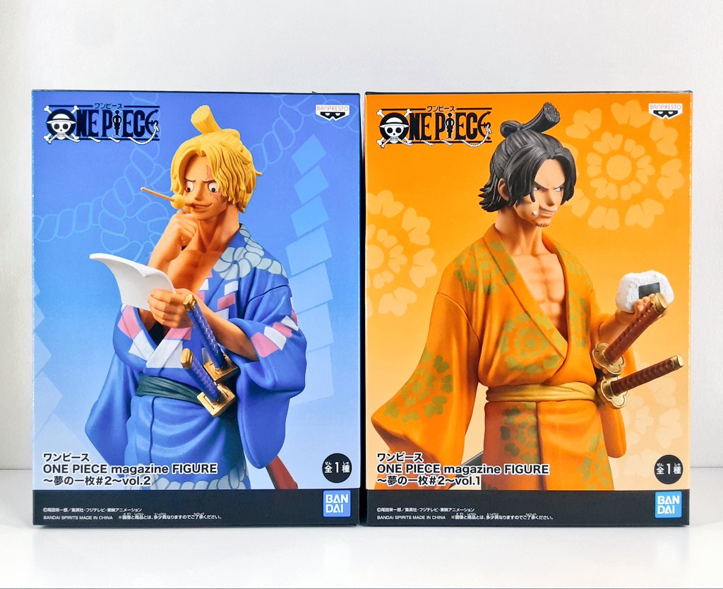 Ace & Sabo Wano ของแท้ JP แมวทอง - Magazine Figure Banpresto [โมเดลวันพีช] (2 ตัว)