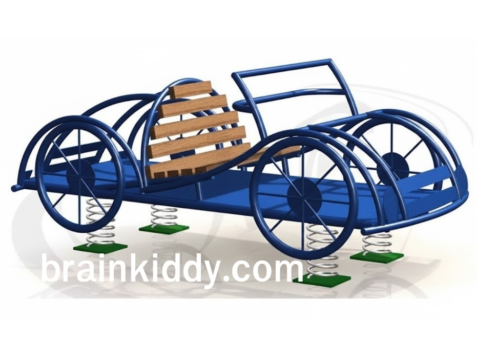 สปริงโยกรถเก๋ง เครื่องเล่นสนามเหล็ก เครื่องเล่นสนามกลางแจ้ง ของเล่น สั่งทำ 10-20 วัน ขนาด150x180x120 ซม