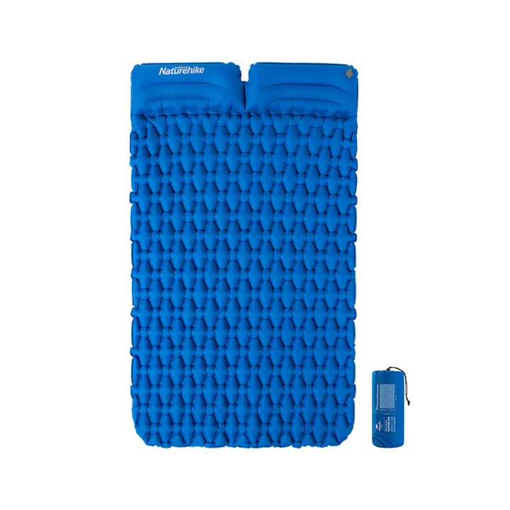 NH19Z013-P : FC-13 couple diamond thick inflatable mat with pillow ( Blue )