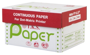 กระดาษต่อเนื่อง [TKS] 9"*5.5" 1ชั้น ไม่มีเส้น
