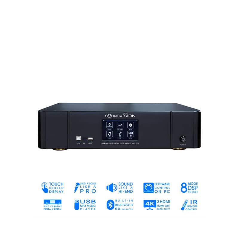แอมป์คาราโอเกะดิจิตอล SOUNDVISION DKA-900 2×450 วัตต์ Built-in DSP รองรับ 4K HDMI ARC และ บลูทูธ