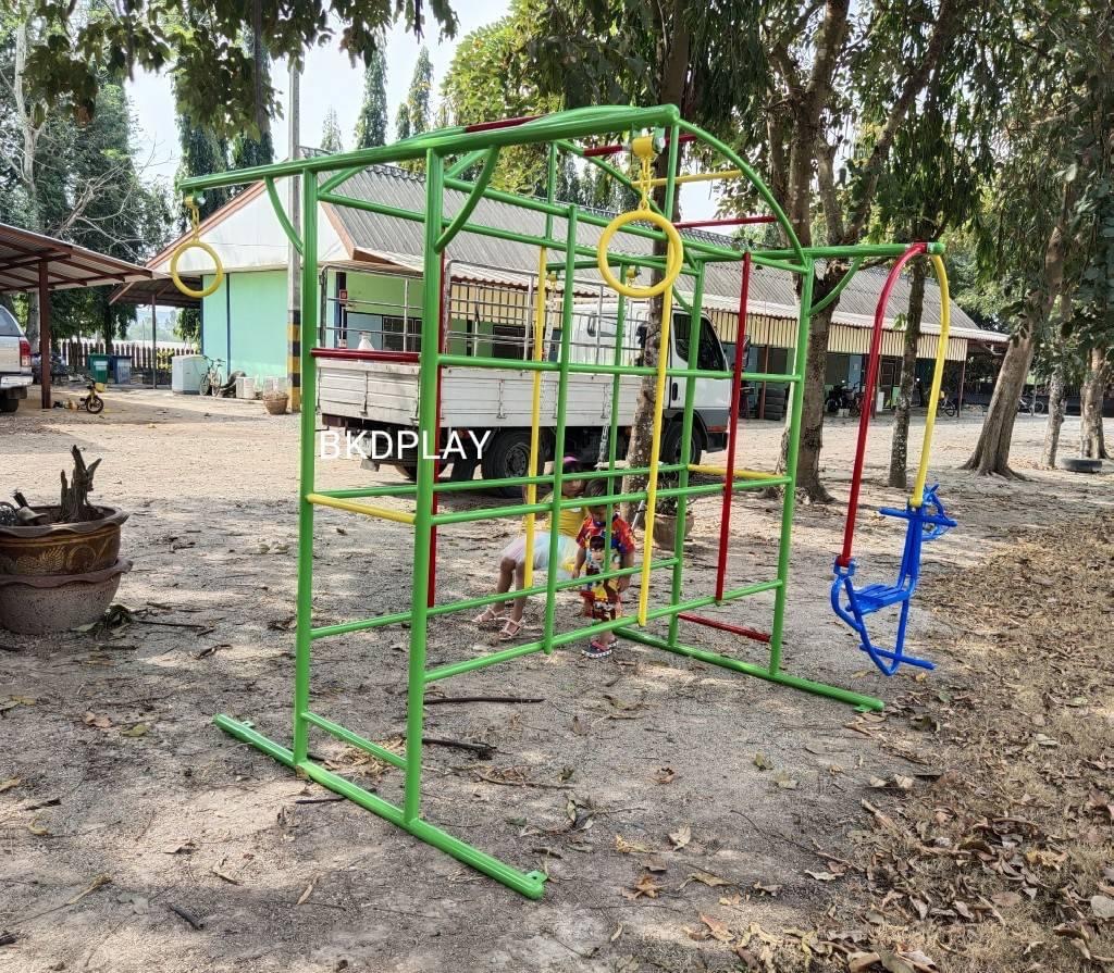 ชิงช้าปีนป่ายม้าโยก, เครื่องเล่นสนามกลางแจ้ง , เครื่องเล่นสนามแบบเหล็ก,ชิงช้า,สไลเดอร์,โยกเยกเหล็ก, ม้าหมุน, OutdoorPlayground, ราคาโรงงาน ขนาด 120x160x160 ซม.
