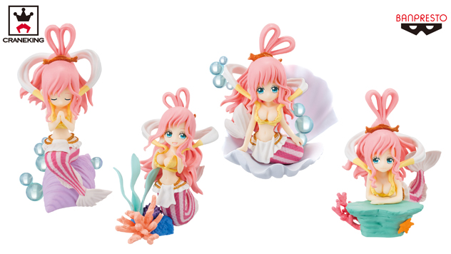 Shirahoshi Set ของแท้ JP แมวทอง - Girlish Banpresto [โมเดลวันพีช] (4 ตัว)